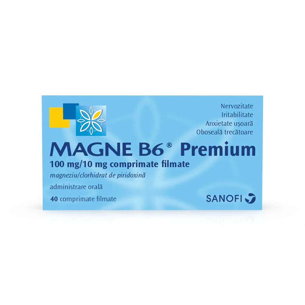 Magne B6 Premium comprimate filmate – Magneziu + Vitamina B6 | Sanofi