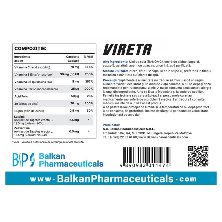 VIRETA – capsule (Balkan Pharmaceuticals)