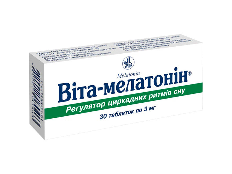 Vita-Melatonin 3 mg, comprimate – Somn odihnitor | Uzina de Vitamine din Kiev SAP