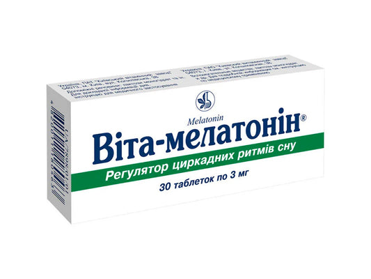 Vita-Melatonin 3 mg, comprimate – Somn odihnitor | Uzina de Vitamine din Kiev SAP