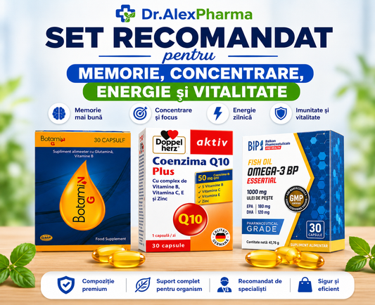 Set recomandat pentru memorie, concentrare, energie și vitalitate – Dr.AlexPharma