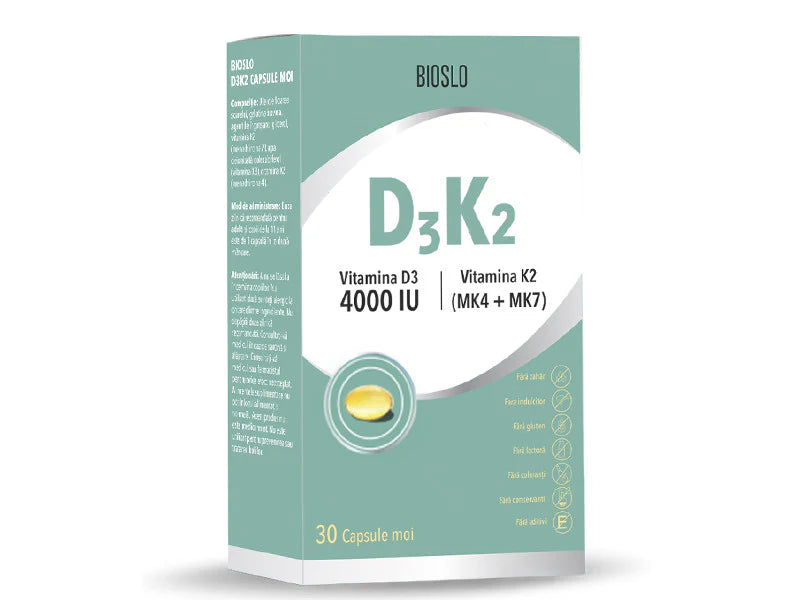 Bioslo D3K2 4000 UI – Capsule moi – Nuvite Ilac
